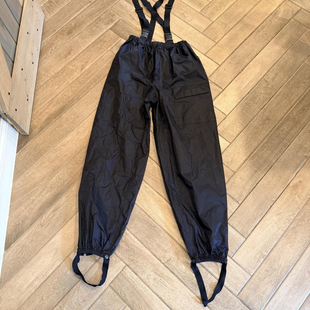 Tour Master Rain Pants Mens Medium Black Motorcycle Suspenders Reflective